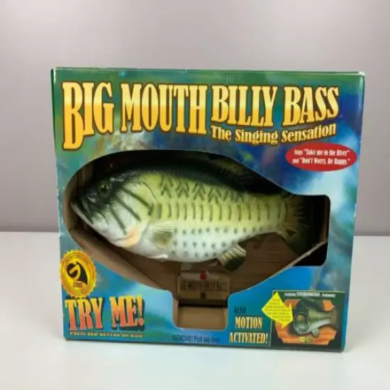 Big Mouth Billy Bass Gemmy Industries Motion Activated Singing Fish Mancave NIB