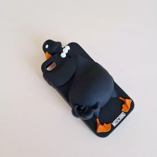 MOSCHINO BLACK RUBBER CASE APPLE 4 / 4S IPHONE SILCONE GOOSE