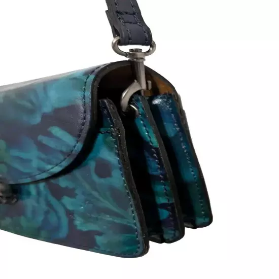 Patricia Nash Bella Leather Crossbody Bag Purse-Deep Blue Sea-NWT-$159.95