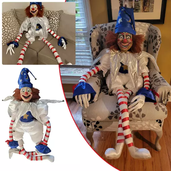 Poltergeist Clown Doll Creepy Clown Plush Doll Toys Stuffed Halloween Doll Gift