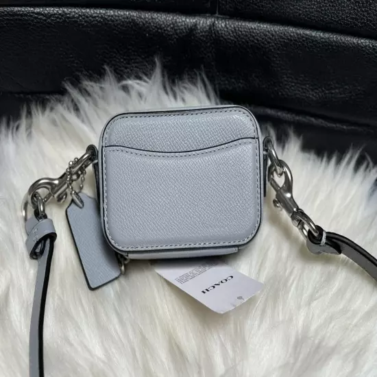 Coach Crossbody Pouch in Crossgrain Leather CP271 - Grey Blue NWT