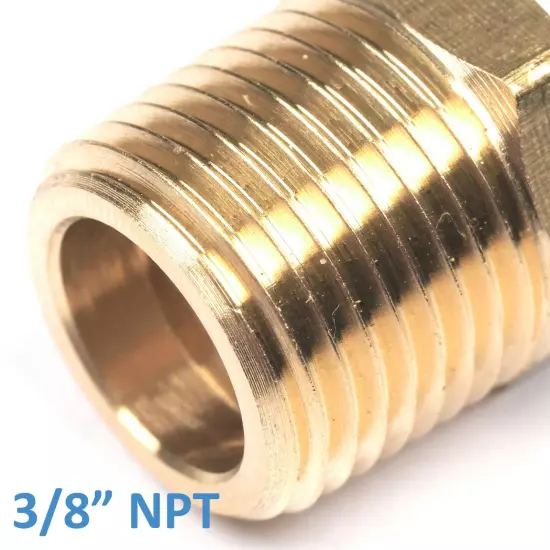 3/8" NPT Male To 1/4" NPT Female Pipe Reducer Hex Thread Adapter Thread Valve