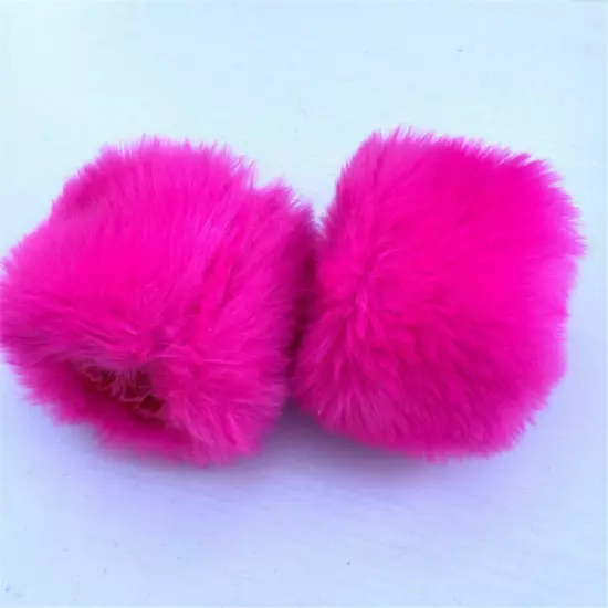 Chic Winter Warm Women Faux Fur Fluffy Elastic Wrist Cuffs Arm Warmer Plush