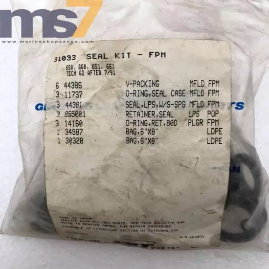 CAT PUMPS 31033 SEAL KIT - FPM 650,660,661,651