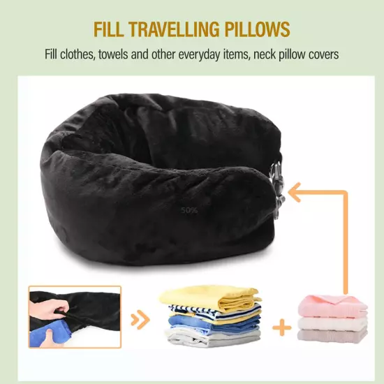 Fillable Travel Neck Pillow Travel Storage Bag Adjustable U-Shapes Pillow