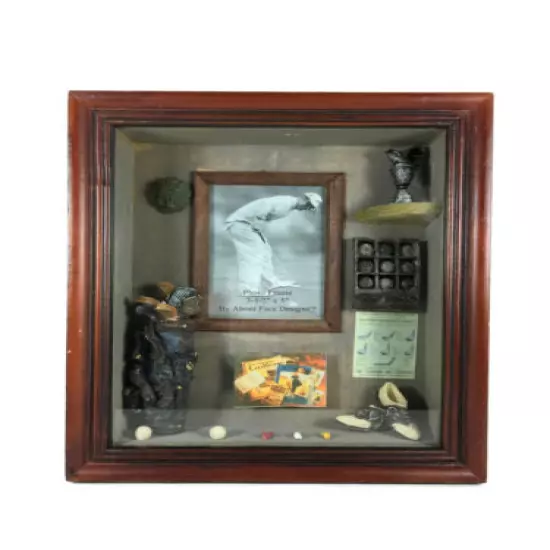 Golf Shadow Box Showcase Replica Vintage Golf Items