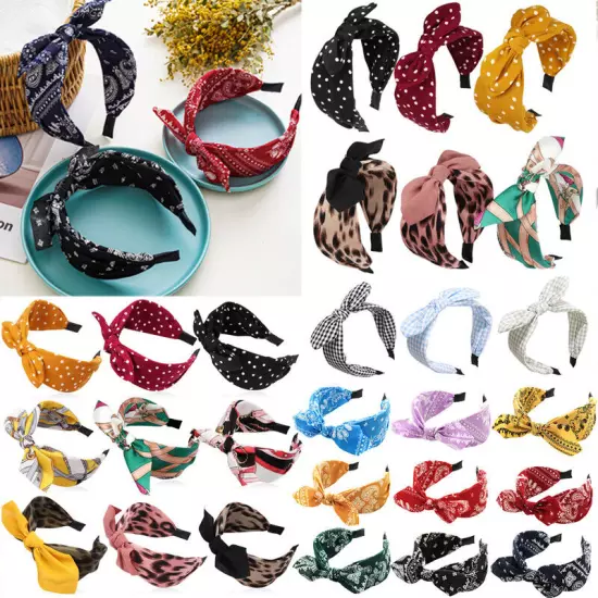 Women Headband Boho Floral Alice Band Fashion Twist Knot Headbands Soft Hairband