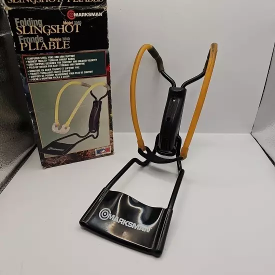 VINTAGE Marksman Folding Slingshot Rronde Pliable - Model 3040 - NEW IN BOX