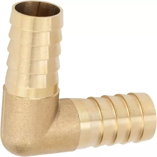 Brass Hose Barb Fitting 90 Degree Elbow 5/8 Barbed X 5/8 Barbed Fuel