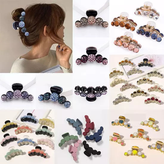 Large Size Hair Claw Crystal Rhinestone Pearl Women Hairpins Hair Clip Barrette