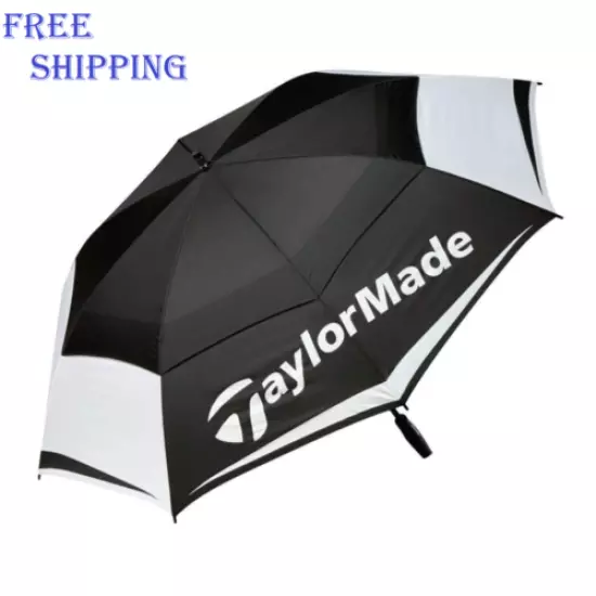 TaylorMade 68-inch Auto Open Vented Golf Umbrella, Black & White, Fast Shipping