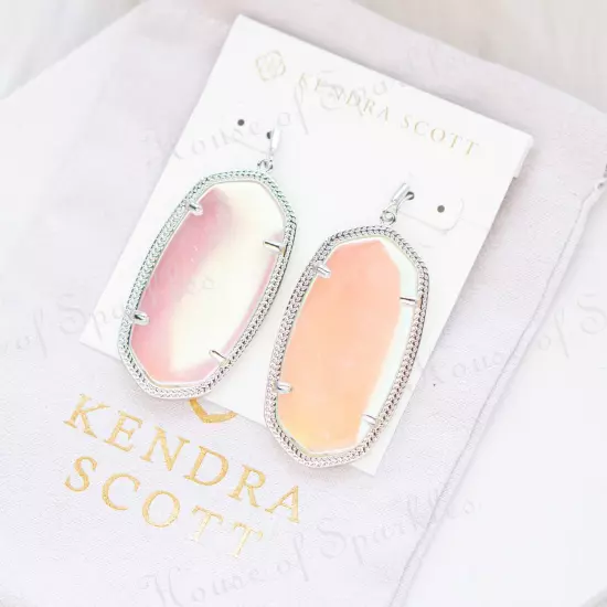 Kendra Scott Danielle Silver Drop Earrings In Dichroic Glass