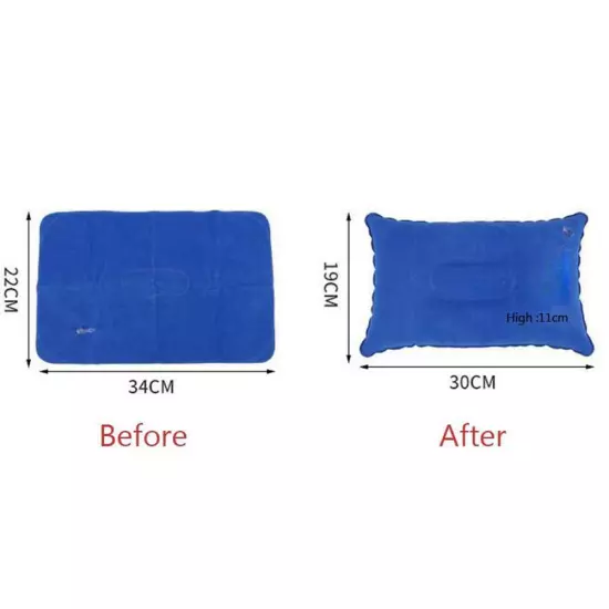 Double Sided Inflatable Pillow Soft Sleep Mat Collapsible Cushion Camping Travel