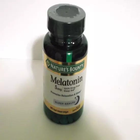 Nature's Bounty Melatonin for Sleep Health 5 mg 90 soft gels