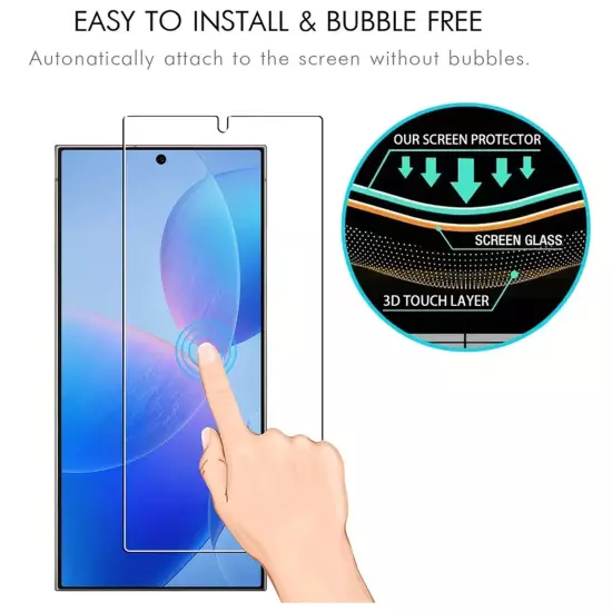 2 Pack Tempered Glass Screen Protector For Samsung Galaxy S24 Ultra S24 Plus S24