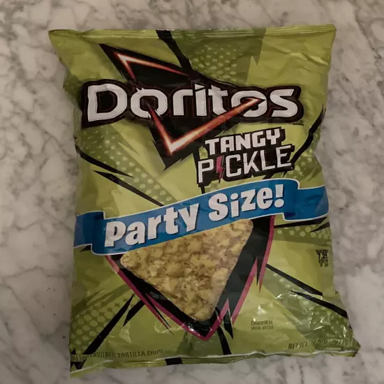 Brand New Limited Edition PARTY SIZE Doritos Tangy Pickle Tortilla Chips RARE