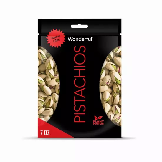 Wonderful Pistachios In Shell, Sweet Chili Flavored Nuts, 7 Ounce (Pack of 1) 