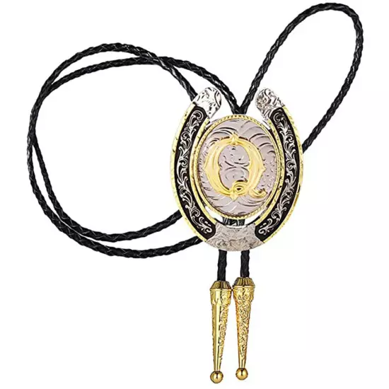 Bolo Tie for Men- Golden Initial Letter A to Z Western Cowboy Bolo Tie for Women