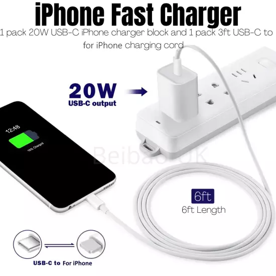 Wholesale 20W USB-C to iPhone Cable Fast Charger For iPhone14 13 12/Pro Max Cord