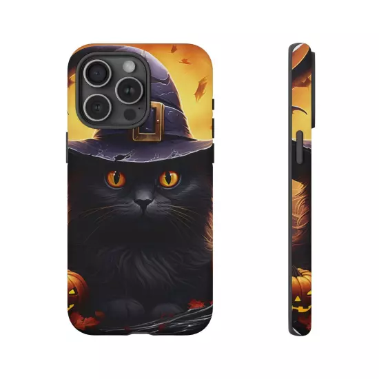 Custom Dual Layer Protective iPhone Case, Cat Witch