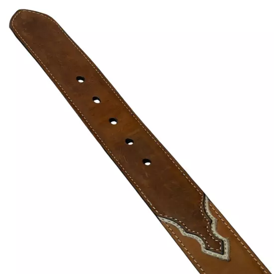 NACONA Womens Sz S Leather Belt with Arrow Lace and Diamond Concho Details