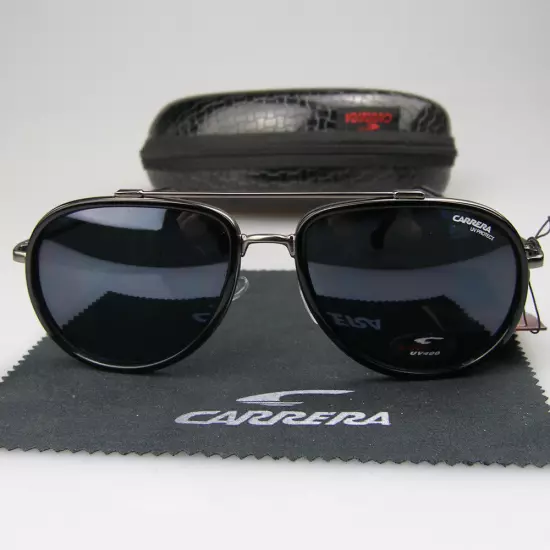 New Arrived Men Women Retro Sunglasses Windproof Matte Frame Carrera Glasses+Box