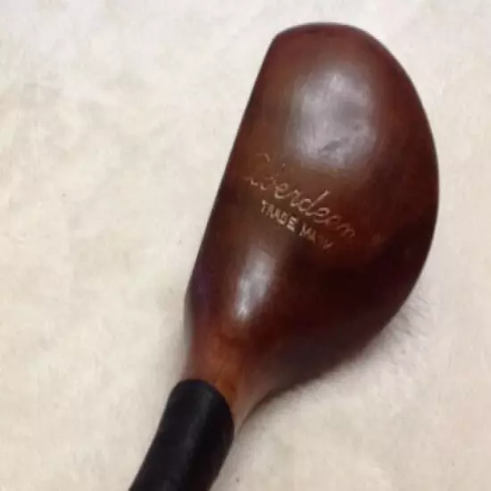 Ultra Rare ABERDEEN TRADEMARK All Wood Hickory Golf Driver / Fairway Wood