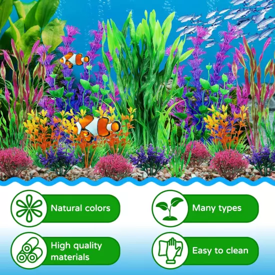 Fish Tank Decorations , 20Pcs Aquarium Decorations Plastic