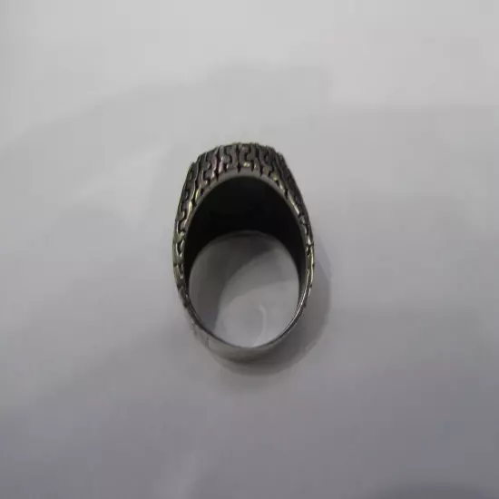 Sterling Silver Black Onyx Star of David Men's Ring Size 8 3/4