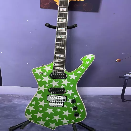 Factory Custom electric guitar ice man color stars top tremolo iban hot sale