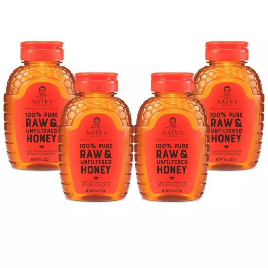 Nature Nate's 100% Pure, Raw & Unfiltered, All-natural Sweetener Honey, 32oz