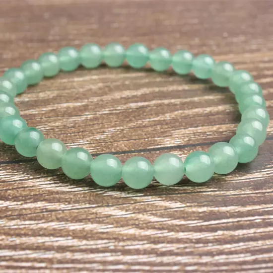 Natural Green Aventurine Stone Bracelet Green Crystal round smouth