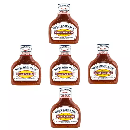 Sweet Baby Ray's Sweet Red Chili Sauce & Marinade 5 Pack – Size 16 oz Bottles