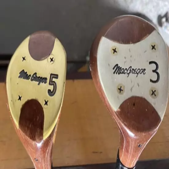 MacGregor Keyhole 3 and 5 Woods Refinished New Grips!