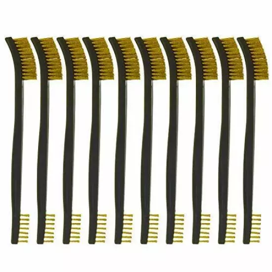 10-Pack Double-Ended All Purpose Gun Cleaning Brushes 7" inch Brass Steel Nylon