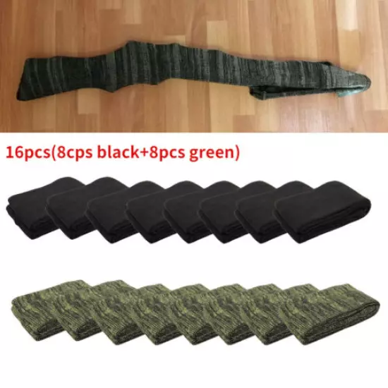 8pcs Green + 8pcs Black Shotgun Rifle Sock 54" Gun Socks Sleeve Protector Covers