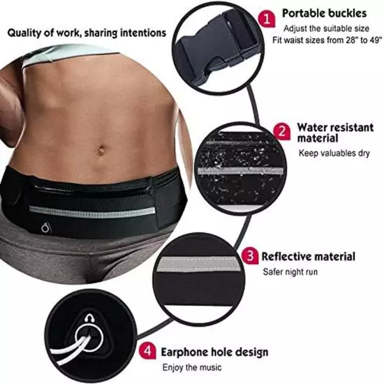 Travel Belt Money Waist Pack - Hidden Waterproof anti Theft Passport Security Fa