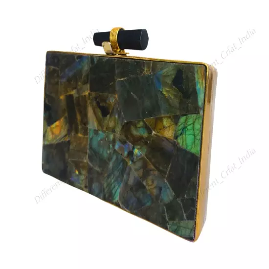 Natural Gemstone Clutch Purse, Rectangle Shape Bag, Avaliable in Multiple Stones