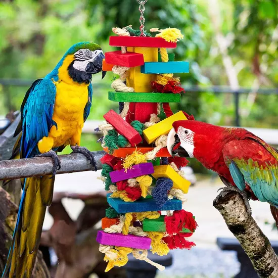 Extra Large Bird Parrot Toys for Macaws, African Grey, Amazon Parrots