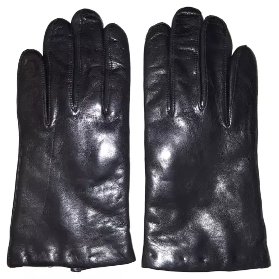 Isotoner cashmere-lined black leather gloves womens size 7.5