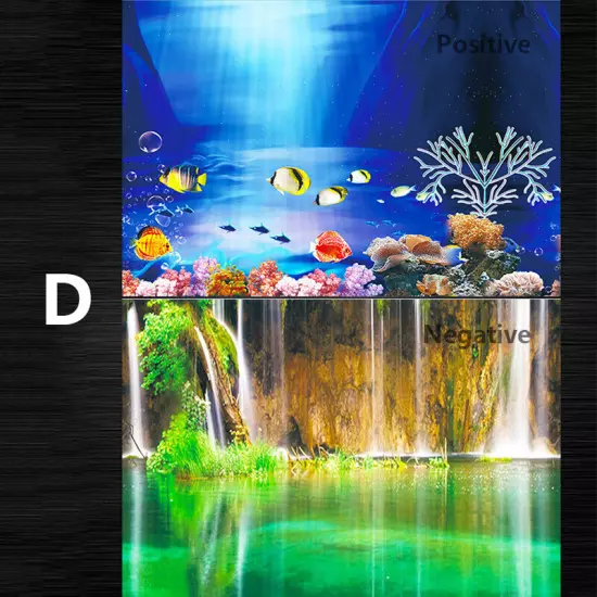 Fish Tank Background HD Aquarium Adorn 3D Landscape Sticker Paper Double Sided