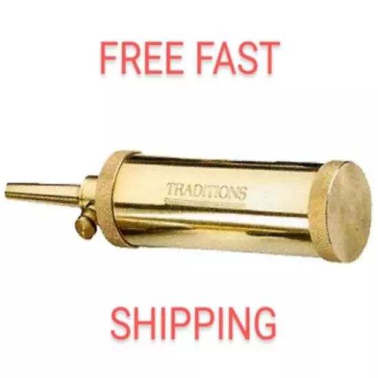 Traditions Deluxe Powder Flask Brass With 30 gr. Interchangable Spout and Valve