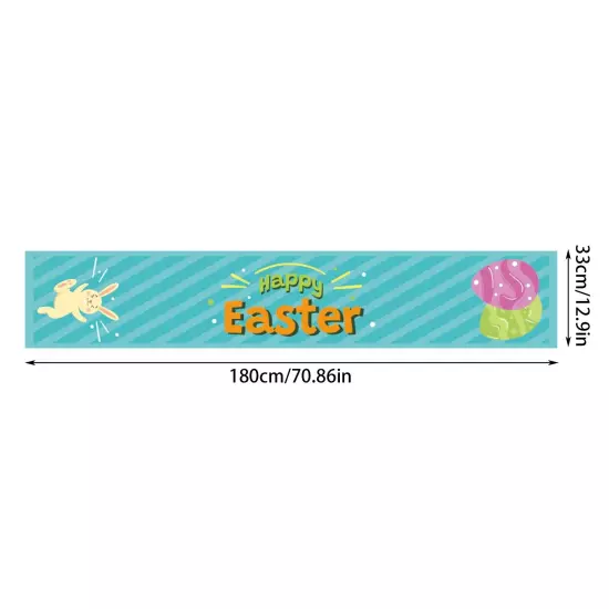 2024 Easter Table Flag Bunny Holiday Linen Printed Table Decoration Flag Heat