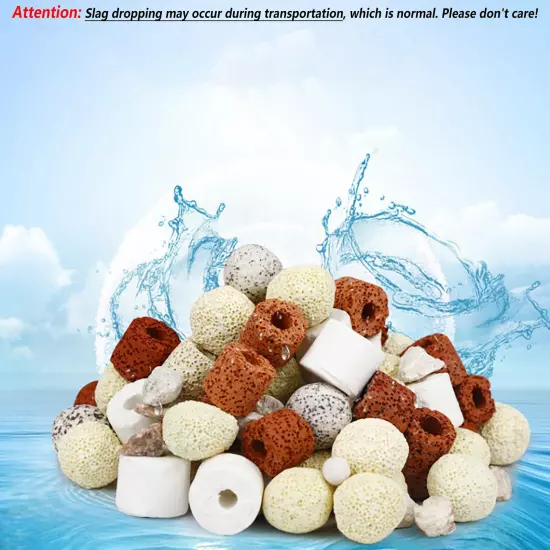 Aquarium Bio Filter Media Rings Balls Stones Bulk Blocks with Mesh Bag Fish Tank