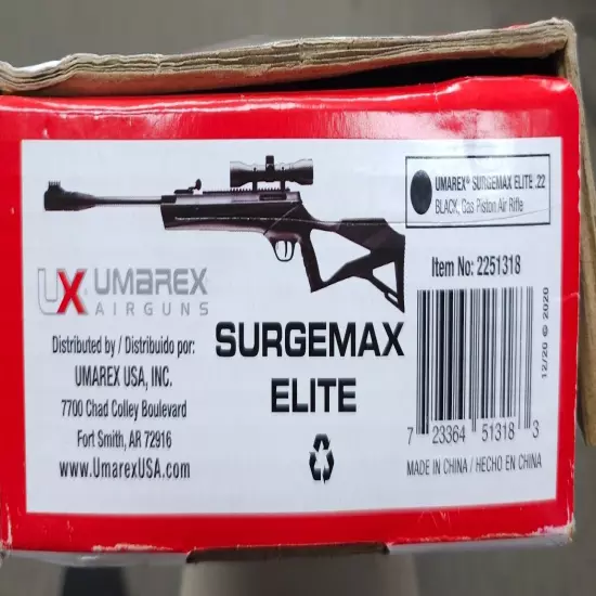 Umarex #2251318 SurgeMax Elite .22 Cal Pellet Air Rifle w/ 4x32 Scope & Rings