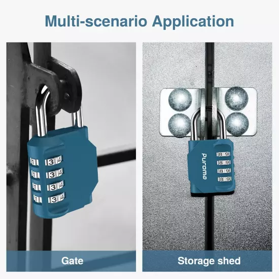 2-Pack 4-Digit Combination Lock Waterproof Padlock for Locker Toolbox Gate