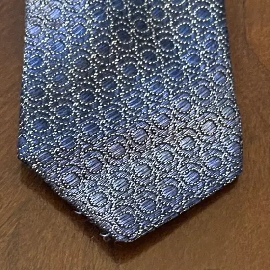 Pronto Uomo Firenze Hand Made Blue 100% Silk Men’s Neck Tie Made In Italy