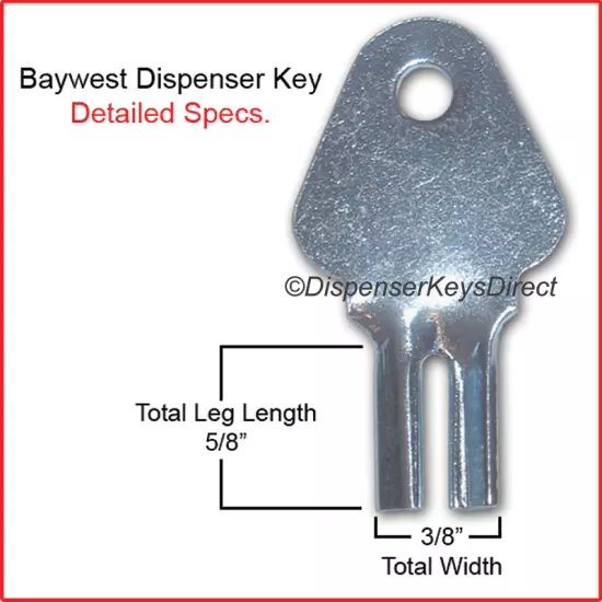 Baywest Dispenser Key for Paper Towel & Toilet Tissue Dispensers (2/pk.)