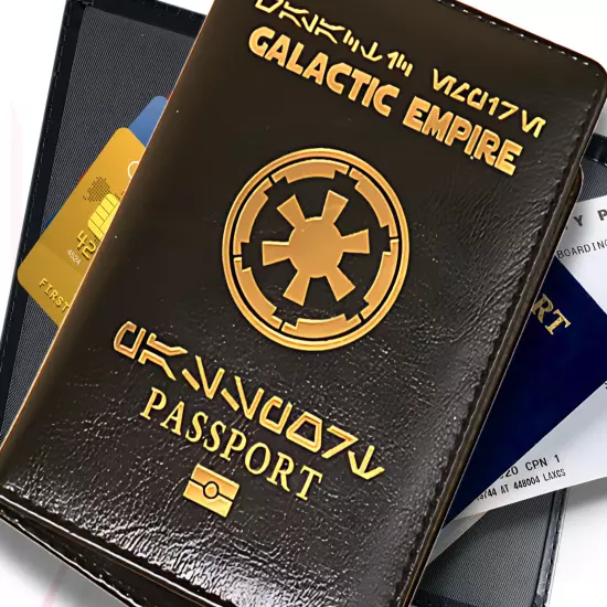 Star Wars Passport Holder Case Card ID Travel Accessory Leather GALACTIC EMPIRE