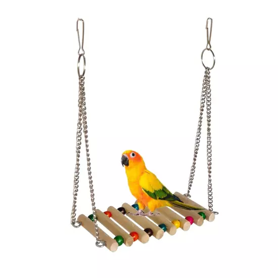 Parrot Cage Hammock Swing 10" Natural Wood Swing for Parrot Parakeet Budgie 1pc